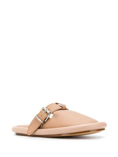 Shop Mm6 Maison Margiela Buckle Fastened Slippers In Pink