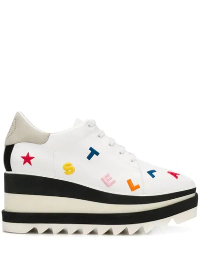 Shop Stella Mccartney Logo Embroidery Elyse Sneakers In White