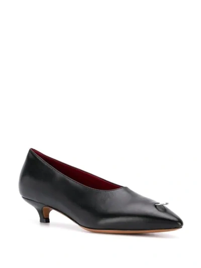 Shop Marni Kitten Heel Pumps In Black