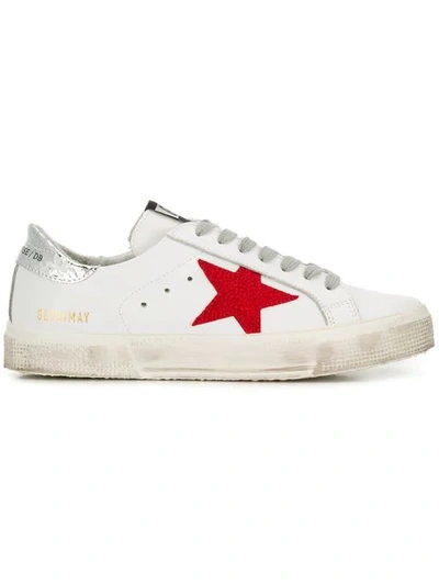 Shop Golden Goose 'superstar' Sneakers Im Used-look In K6 White Metallic