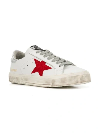 Shop Golden Goose 'superstar' Sneakers Im Used-look In K6 White Metallic