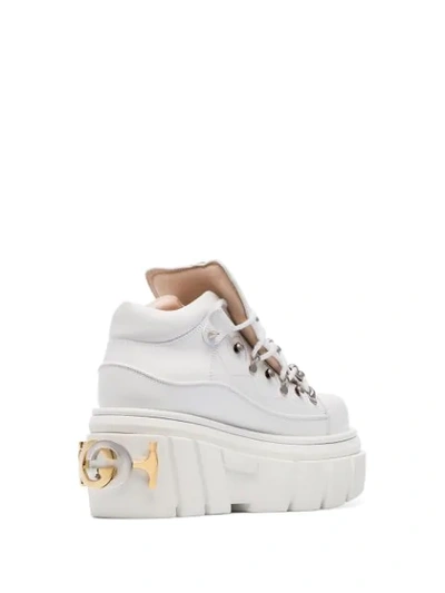 Shop Gucci White Flashtrek Chunky Leather Low