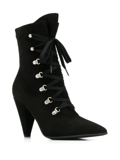 Shop Gianvito Rossi Lace-up Ankle Boots In Black