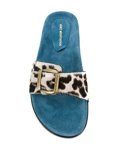 Shop Avec Modération Kitzbuhel Slide Sandals In White+black