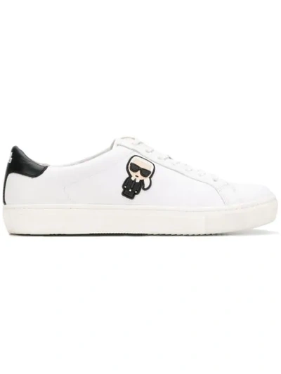 Shop Karl Lagerfeld Kupsole Karl Ikonik Sneakers In White