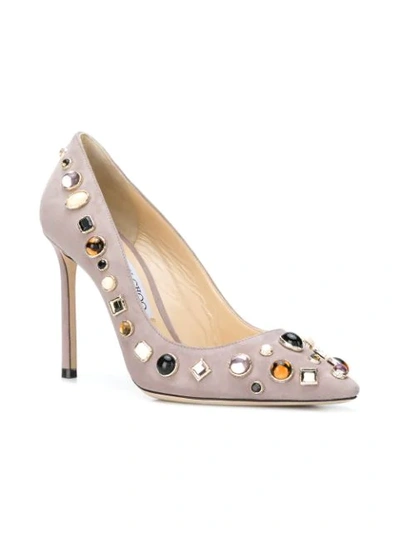 Shop Jimmy Choo Romy 100 Pumps In Grey