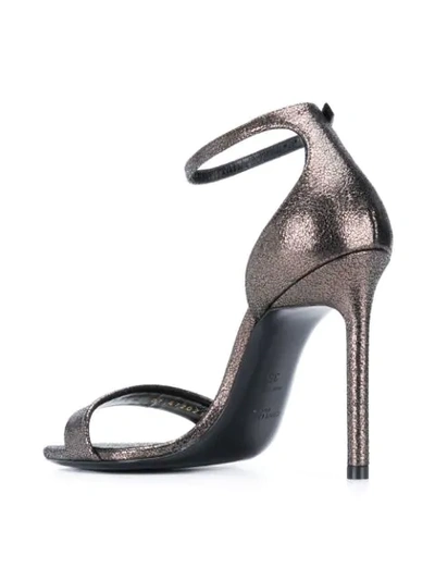 Shop Saint Laurent Amber Sandals In Metallic