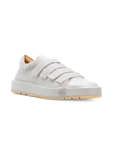 Shop Jil Sander Touch Strap Sneakers In Grey