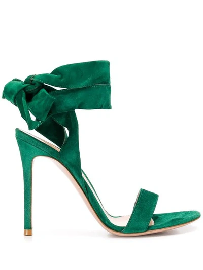 Shop Gianvito Rossi Ankle Tie Sandals In Green