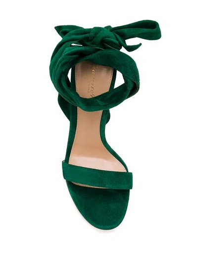 Shop Gianvito Rossi Ankle Tie Sandals In Green