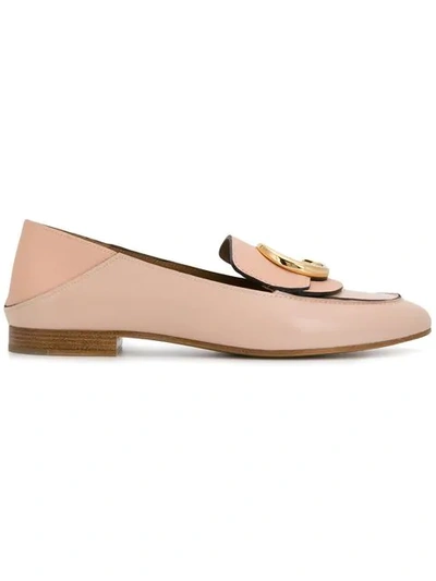 CHLOÉ LOGO LOAFERS - 粉色