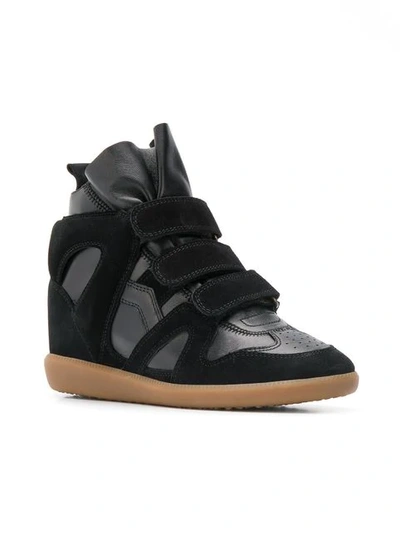 Shop Isabel Marant Wedge Hi-top Sneakers In Black