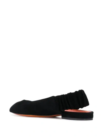 Shop Santoni Pointed Ballerina Shoes In Black