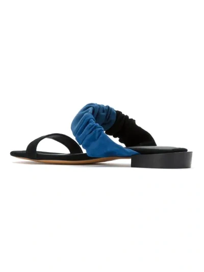 Shop Sarah Chofakian Leather Flat Sandals In Black
