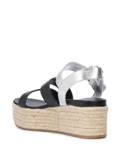 Shop Miu Miu Leather Platform Sandals In Black