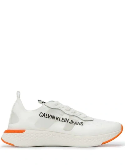 Shop Calvin Klein Jeans Est.1978 Logo Panelled Sneakers In White