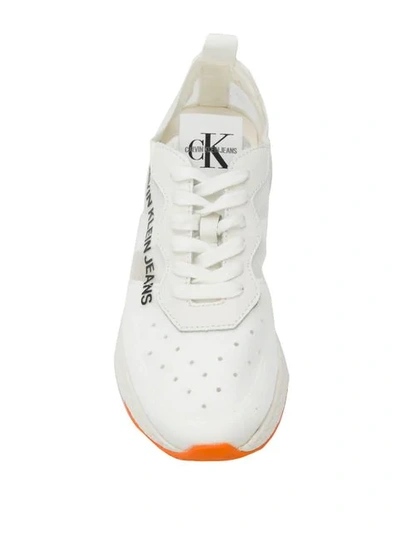 Shop Calvin Klein Jeans Est.1978 Logo Panelled Sneakers In White