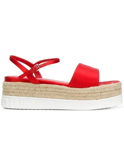 Shop Miu Miu Platform Sandals In Red