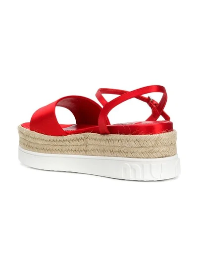 Shop Miu Miu Platform Sandals In Red