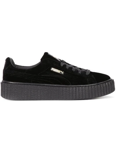 Shop Puma Fenty X  Velvet Creepers In 01 Black