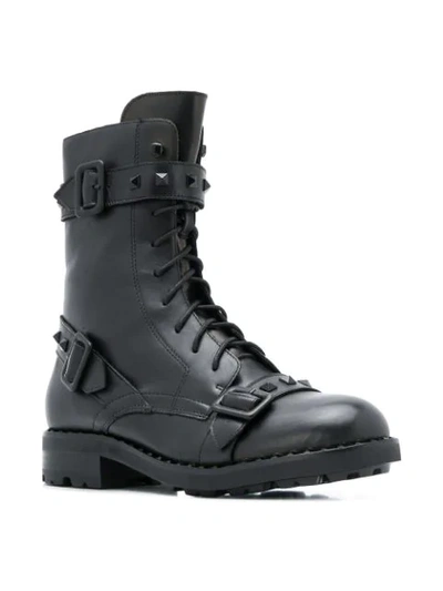 Shop Ash Buckled Details Boots - Black