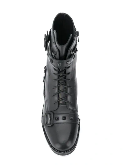 Shop Ash Buckled Details Boots - Black