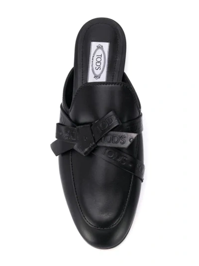 Shop Tod's Slip-on Slippers In Black