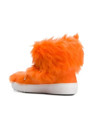 MOON BOOT MOON BOOT PULSE MID PREMIUM POP FAUX FUR SNEAKERS - ORANGE 