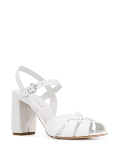 Shop Prada Cross-over Strap Sandals In White
