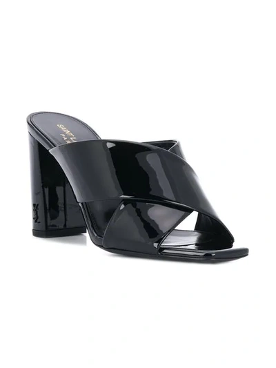 Shop Saint Laurent Loulou 95 Mules In Black