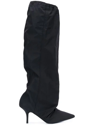 Shop Yeezy Knee Length Boots In Black