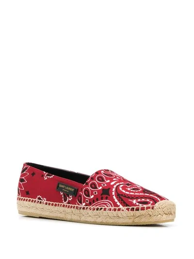 Shop Saint Laurent Bandana Print Espadrilles In Red