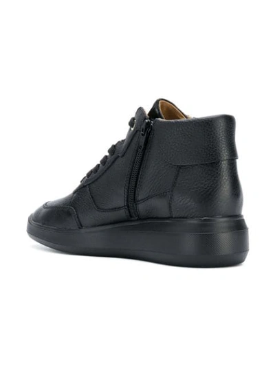 Shop Geox Wedge Lace-up Sneakers In Black
