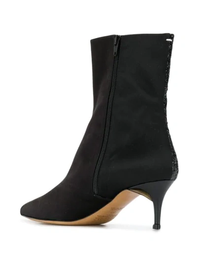 Shop Maison Margiela Glitter-embellished Ankle Boots In Black