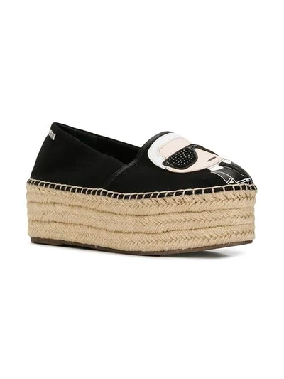 Shop Karl Lagerfeld Kamini Karl Ikonik Espadrilles In Black