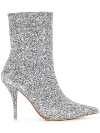 Shop Tabitha Simmons Glitter Detail Boots In Silver
