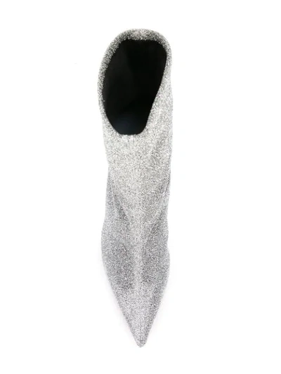 Shop Tabitha Simmons Glitter Detail Boots In Silver