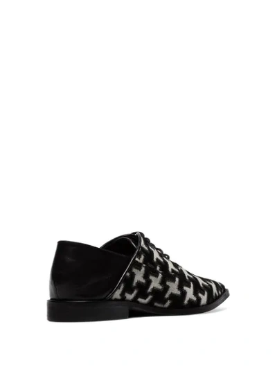 Shop Haider Ackermann Black And White Embroidered Leather Brogues