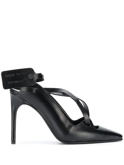 Off-white Décolleté In Black With Crossed Details In Black