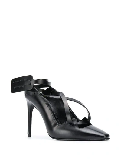 Off-white Décolleté In Black With Crossed Details In Black