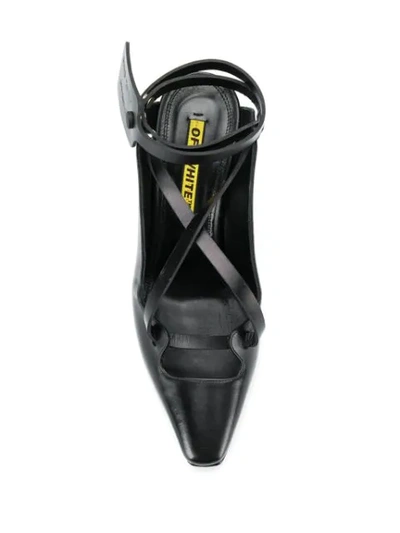 Off-white Décolleté In Black With Crossed Details In Black