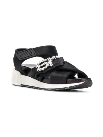 Shop Sergio Rossi Sr Icona Embellished Sandals In Black