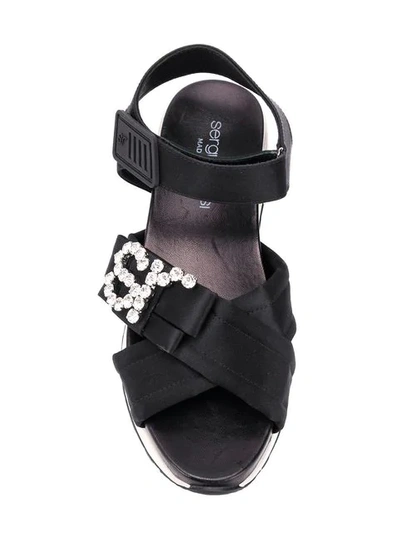 Shop Sergio Rossi Sr Icona Embellished Sandals In Black