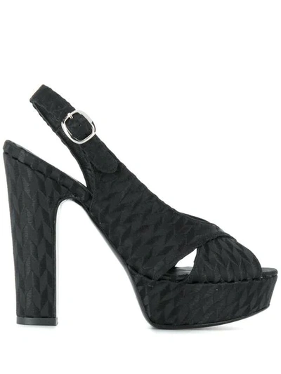 Shop Strategia Slingback Platform Sandals In Black