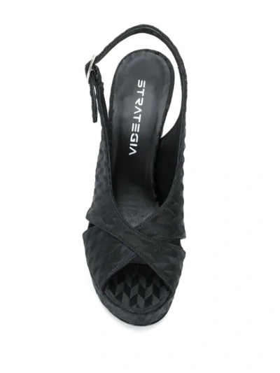 Shop Strategia Slingback Platform Sandals In Black