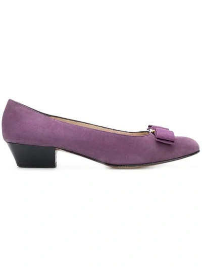 Pre-owned Ferragamo Vara Bow Pumps In Pink