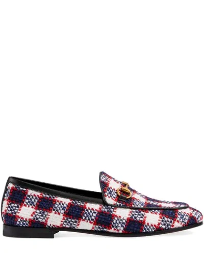 Shop Gucci Jordaan Tweed Check Loafer In Multicolour