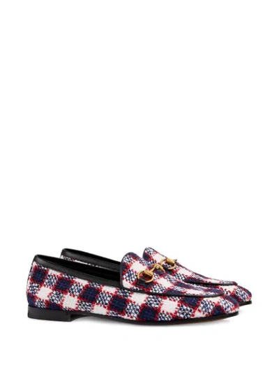 Shop Gucci Jordaan Tweed Check Loafer In Multicolour