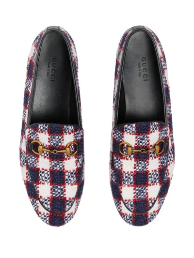 Shop Gucci Jordaan Tweed Check Loafer In Multicolour