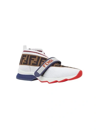 Shop Fendi Rockoko Ff Motif Inlay Sneakers In White